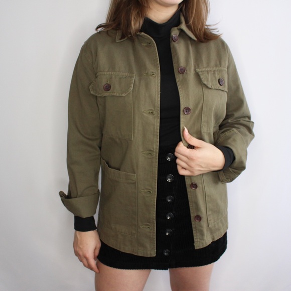 Primark Jackets & Blazers - Utility Cargo Olive Jeans Jacket